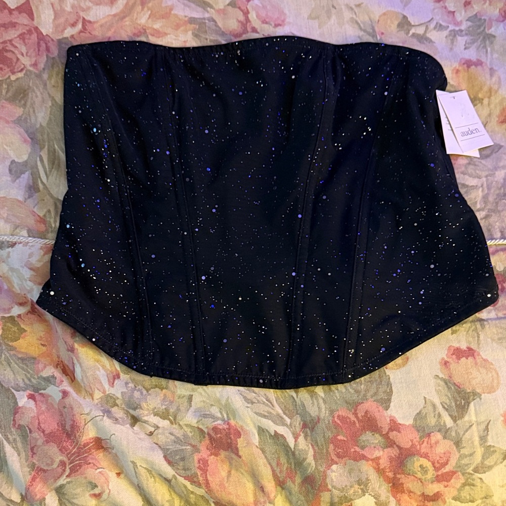 Auden Black Bandeau with Blue Speckles